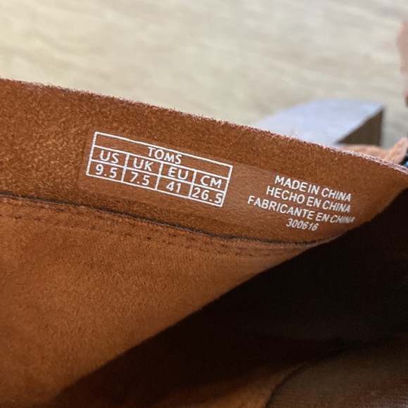 TOMS Majorca Peep Toe Bootie Women's Toe Open Shoes, Tan Suede Embossed - Picture 10 of 10